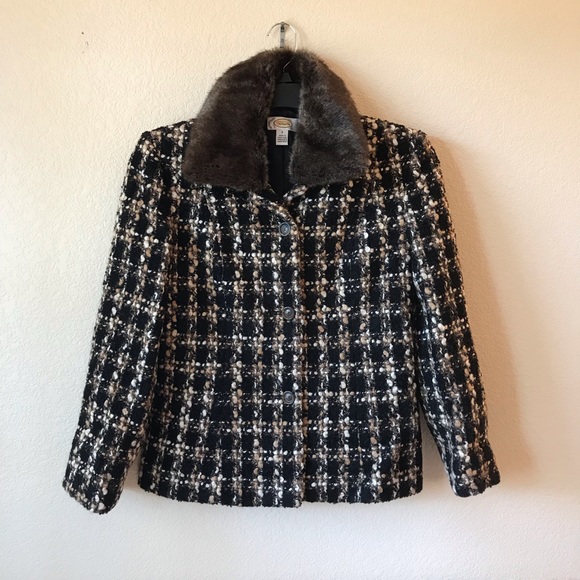 Talbots Jackets & Blazers - Talbots Women Woven Tweed Wool Blend Blazer Jacket
